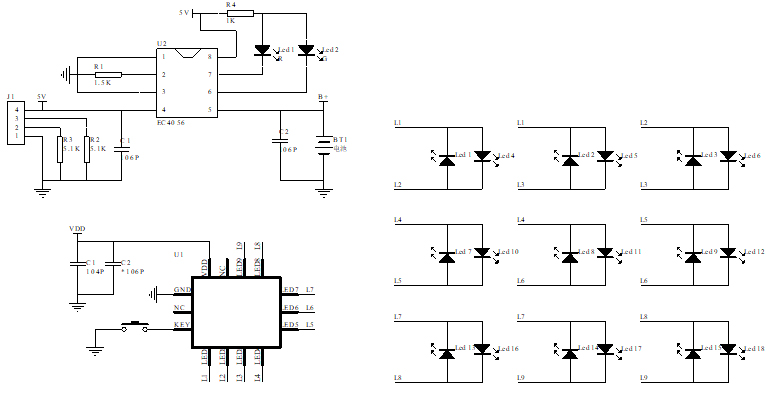 流水灯芯片电路图